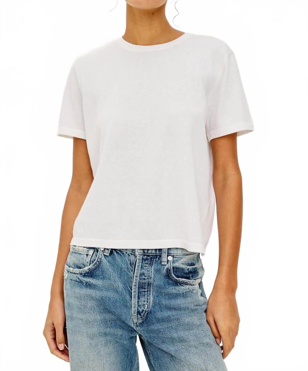 NEW RAILS cotton cashmere short sleeve tee in white
